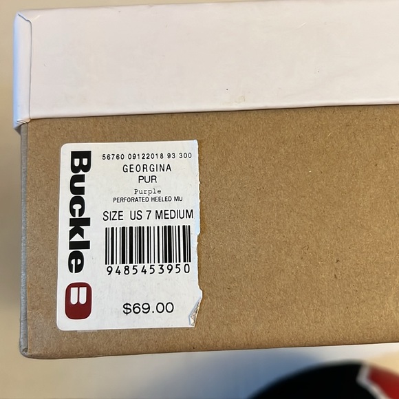 Brand New Never Worn Heeled Mule Shoes Purple Size 7 - Picture 2 of 7